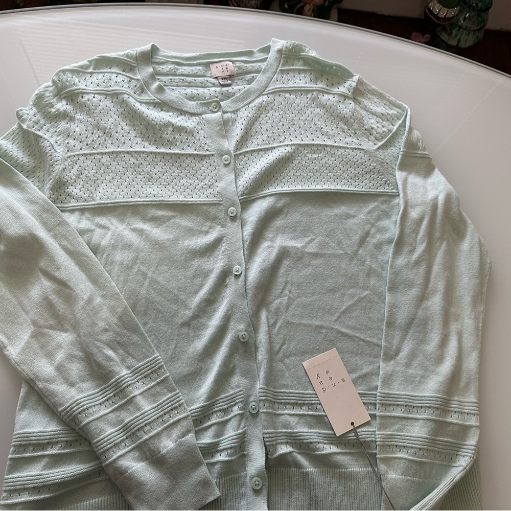 Mint Green Cardigan Sweater